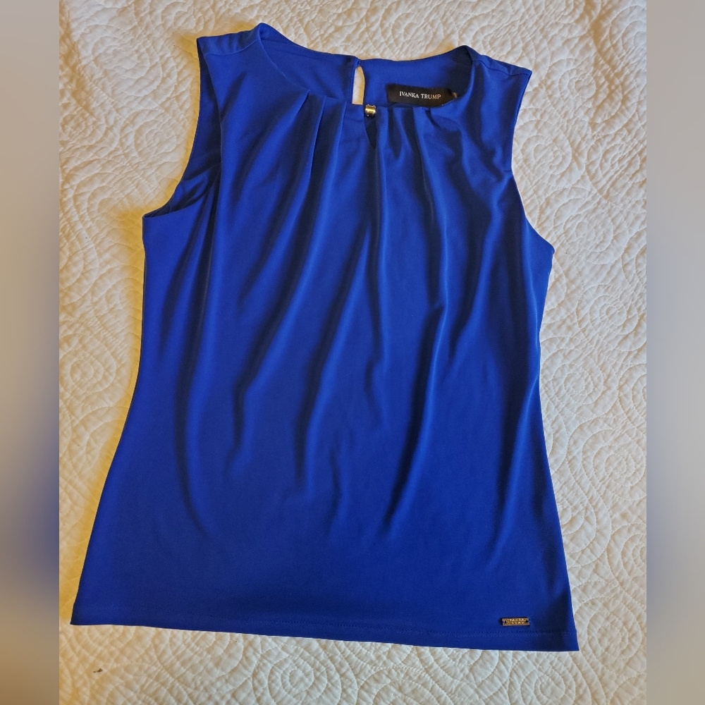 Sleeveless Blue Dresst Tank Stretchy Bead DetailIvanka Trump